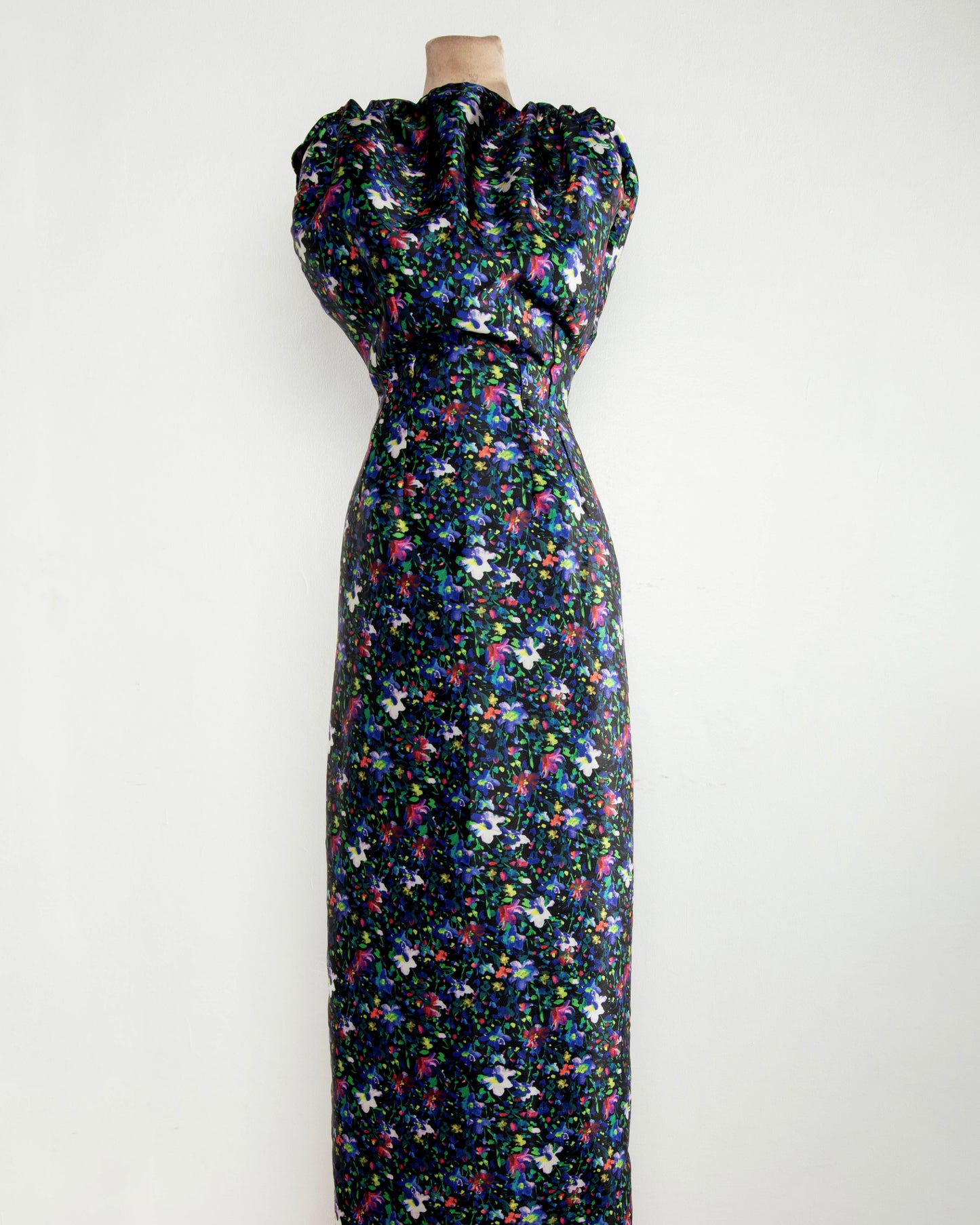 Pleated Shoulder Gown