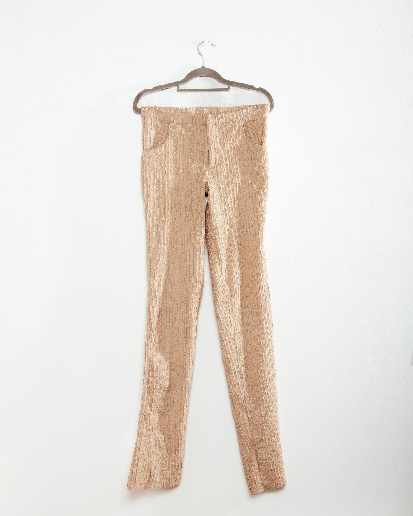 Stretch pants in fused lace