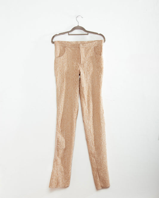 Stretch pants in fused lace